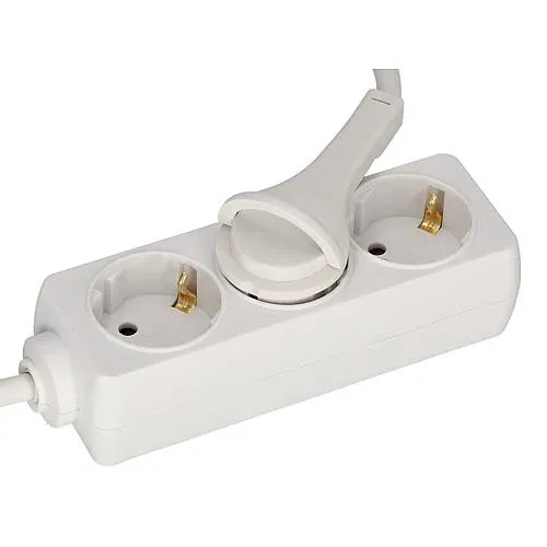 3-fach Steckdose mit Flachstecker 3x1,5 weiß 3m EAN 4027236046431