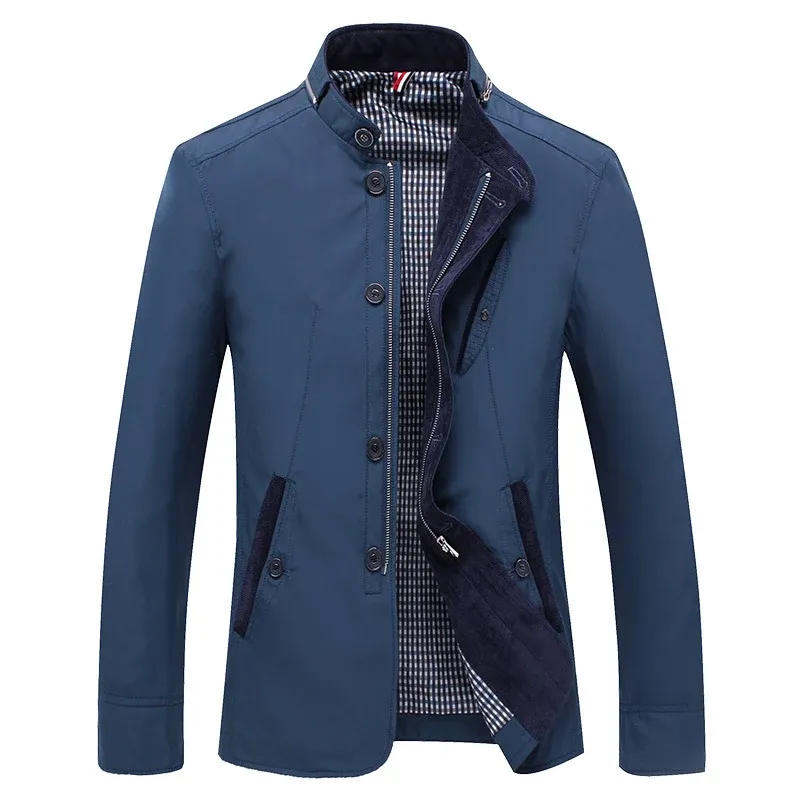 Herren elegante Freizeitjacke mit kontrastierenden Details – Taviero