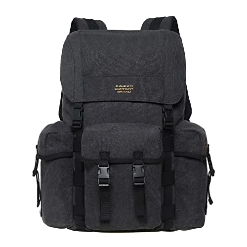 Canvas retro backpack, vintage hunting backpack hiking backpack with 14 inch laptop compartment for work, trips, university