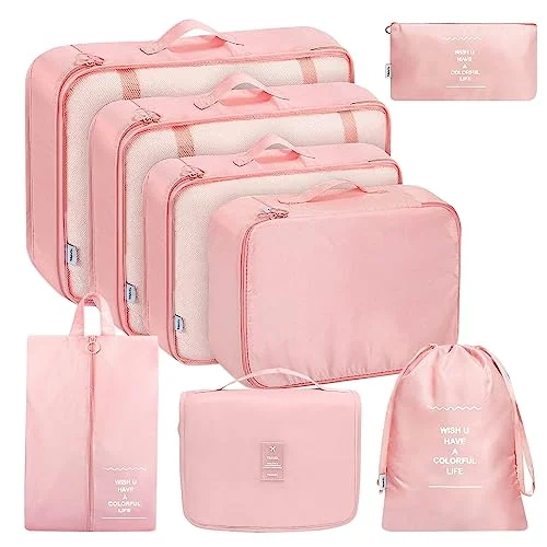 8-Piece Packing Cubes, Clothes Bags, Suitcase Organiser for Holidays and Travel, Packing Cube Set, Travel Cube, Organiser System for Suitcases