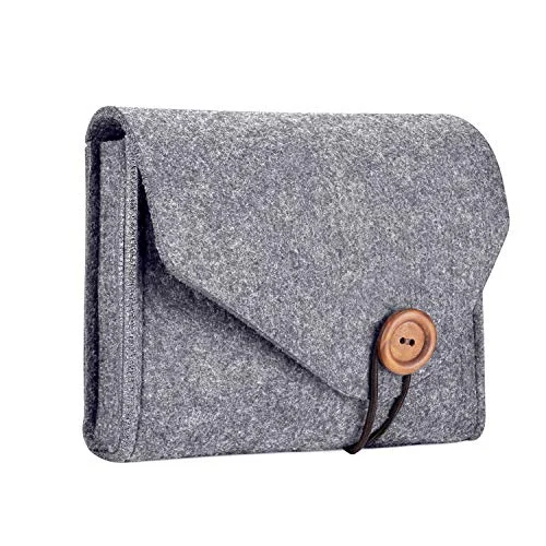 Felt Storage Case Bag, Portable Travel Electronics Accessories Organizer Bag for MacBook Laptop Mouse Power Adapter Cable Power Bank Mobile Phone Accessories Charger SSD HHD