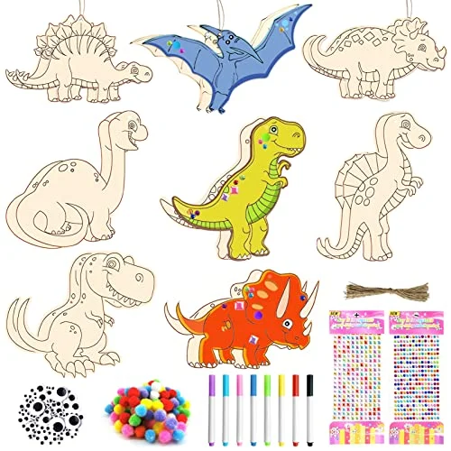 Dinosaur wooden craft set, 227 pieces, dinosaurs to paint for children painting