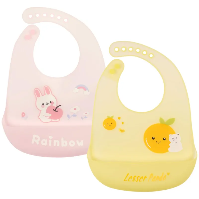 Silicone Baby Feeding Bibs, 2 Pieces