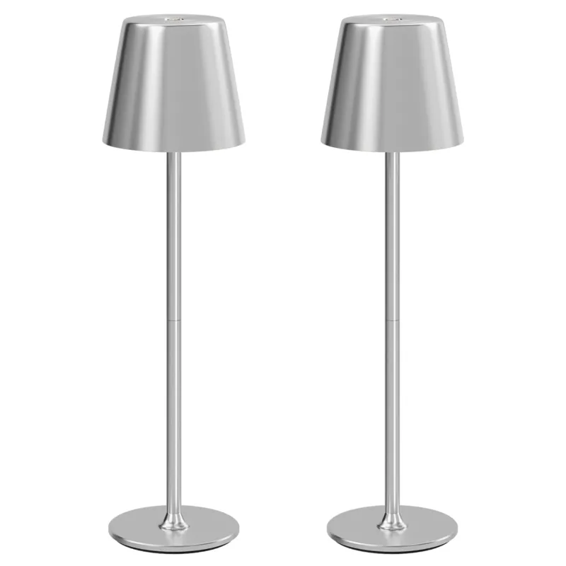 LED Table Lamp Wireless Set of 2, Metal Table Lamp Outdoor & Indoor