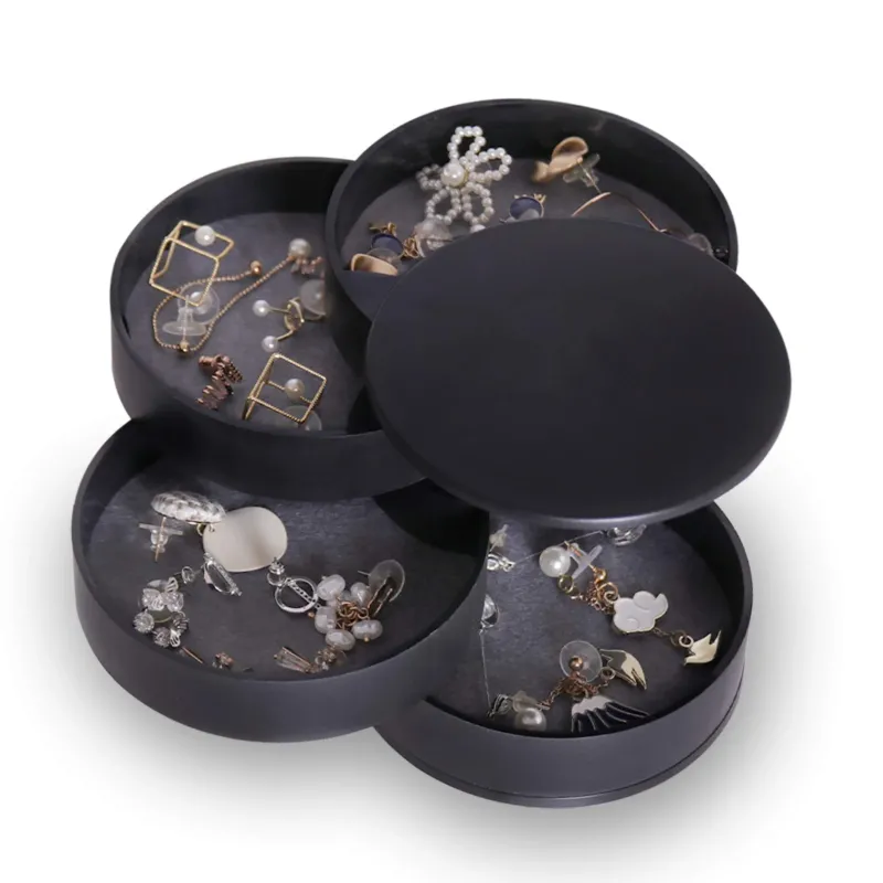 Jewellery Box, Jewellery Storage, 4 Levels, Rotating, for Rings, Earrings, Necklaces