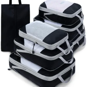 7-Piece Compression Packing Cubes, Suitcase Organiser Compression with Shoe Bag