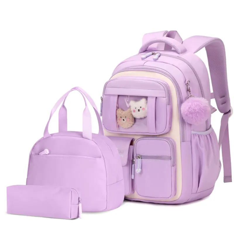 School Bag Backpack Children 3-piece