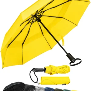 Umbrella Windproof, ventilated, with double umbrella roof - with Teflon coating, ergonomic handle and protective cover