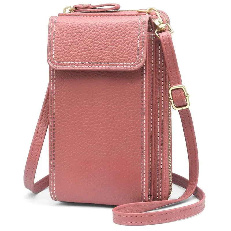 Cell phone shoulder bag with wallet PU leather