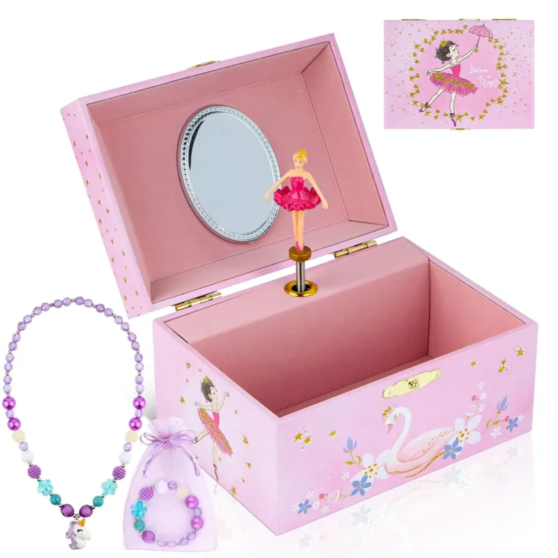 Music jewelry box with necklace, bracelet, music jewelry storage box