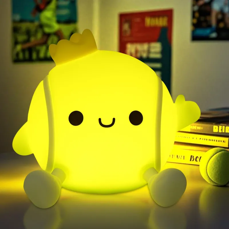 Tennis Ball Night Light for Children, Rechargeable Squishy Lamp, Cute Tennis Ball Lamp for Tennis Sports Lovers