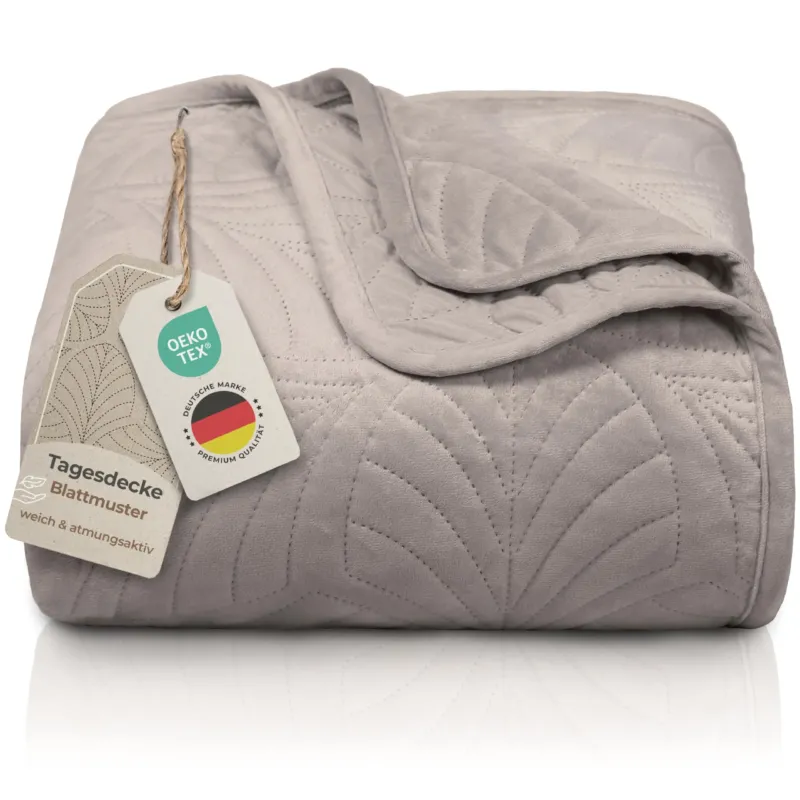 Premium Bedspread Bedspread with Seamless Quilting & Leaf Design