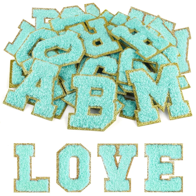 Self-adhesive Chenille Letter Patches, for Ironing On Clothes, fabric, shoes, bags