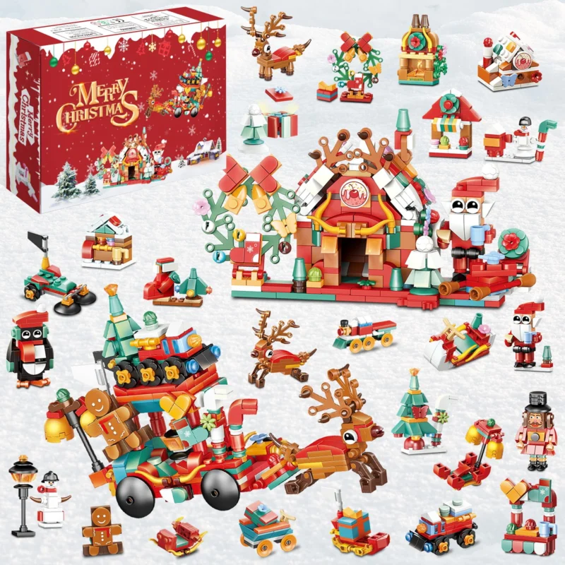 Advent calendar 2024, Christmas brick countdown calendar, 24-day Christmas scene with surprises to collect, Christmas gifts for children and adults