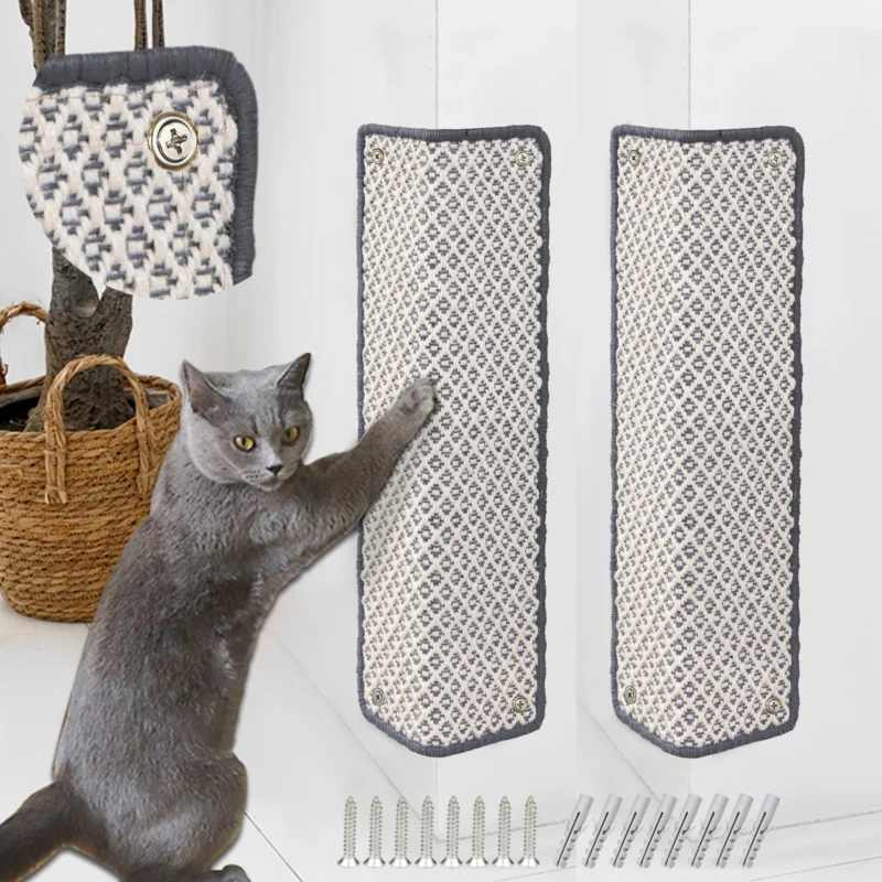 Pack of 2 Cat Scratching Mat, Scratch Protection, Sisal Cat Scratching Mat, Wall for Protects Carpets and Sofas