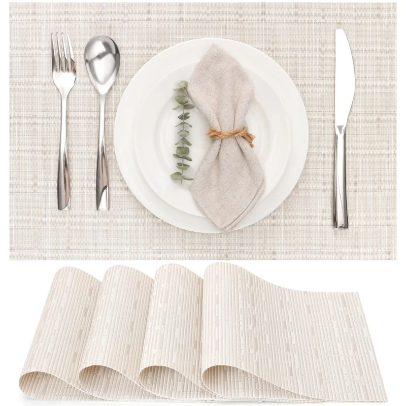 Placemats Washable Set of 6, Woven Placemats Non-slip Heat-resistant