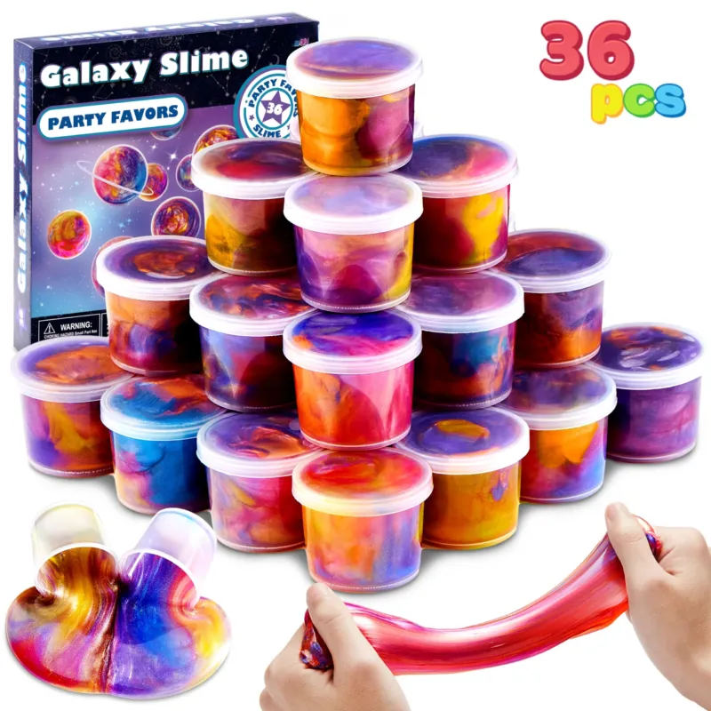Slime Party Favors, 36 Pack Galaxy Slime Cup Party Favors - dehnbar, Nicht-klebrig, Mess-Free