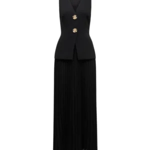 Larissa Pleated Maxi Dress Black