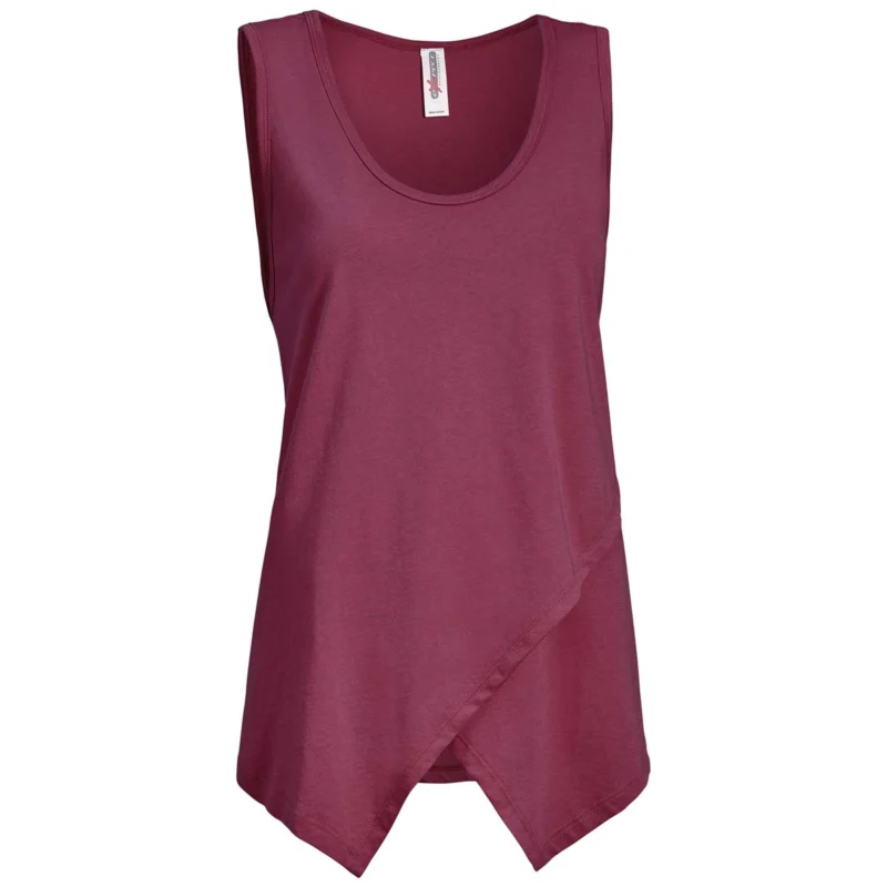 Expert Women's Maroon American Moca Tie Front Tank