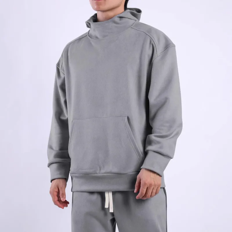 Herren lässiger Hoodie mit hohem Kragen und praktischer Kängurutasche – Cavarno