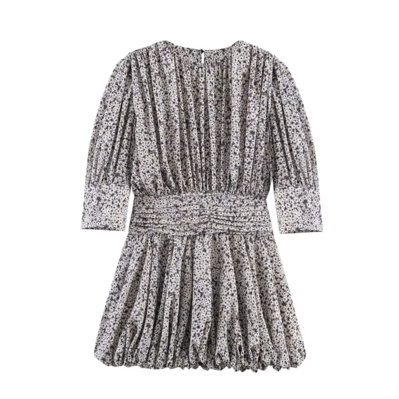 Damen Blumenkleid mit raffinierten Volants und elastischem Taillenbund – Lunéa