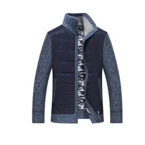 Herren modische Steppjacke mit Strickdetails und hohem Kragen – Taviero