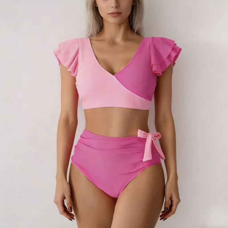 Damen Hochtailliertes Bikini-Set mit Rüschendetails – Maréssa