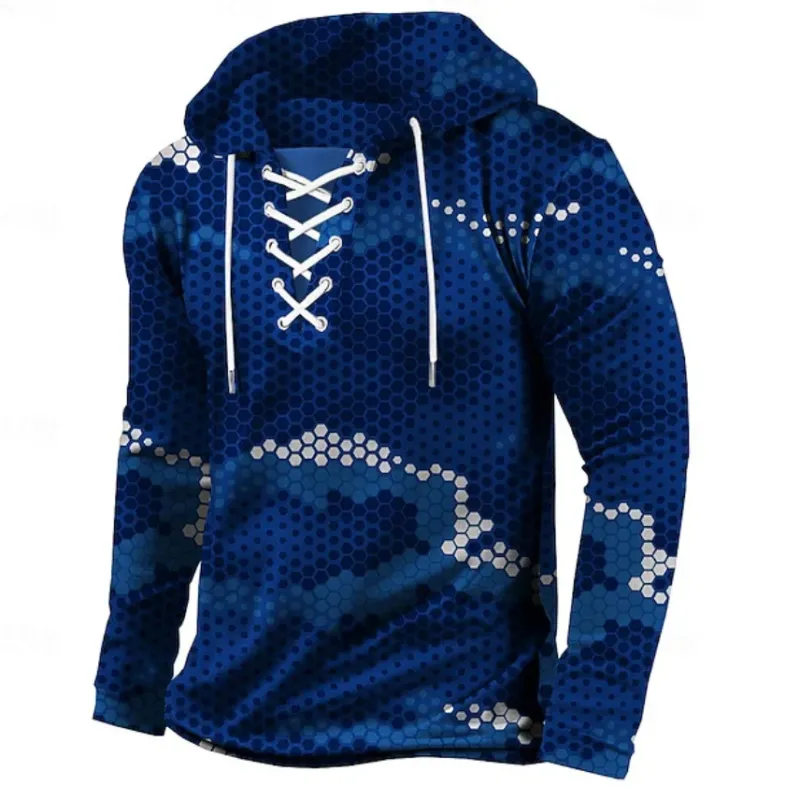Herren Hooded Sweatshirt mit innovativem Wabenmuster – Cavarno