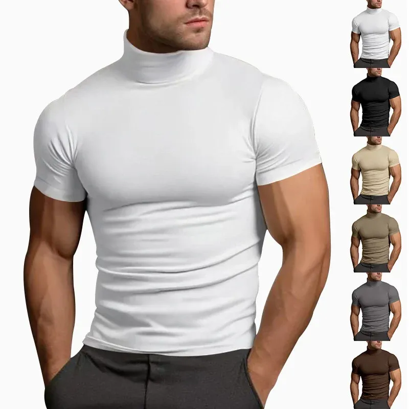 Herren Langarm-Turtleneck-Shirt aus atmungsaktivem Stretchmaterial – Arvello