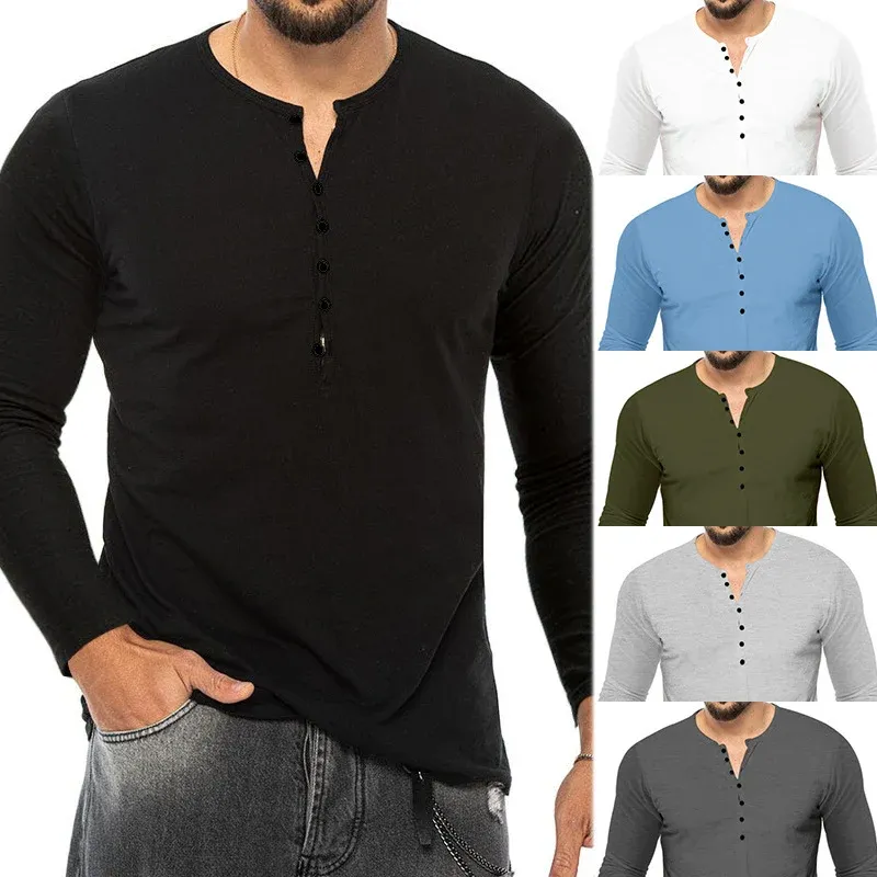 Herren Longsleeve Hemd mit Knopfleiste und soften Materialmix – Arvello