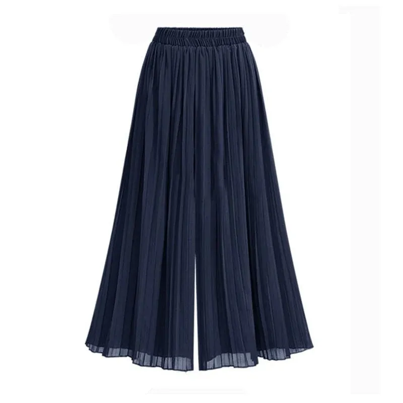 Damenhose mit Weitem Bein und Mesh Detail – Avélisse