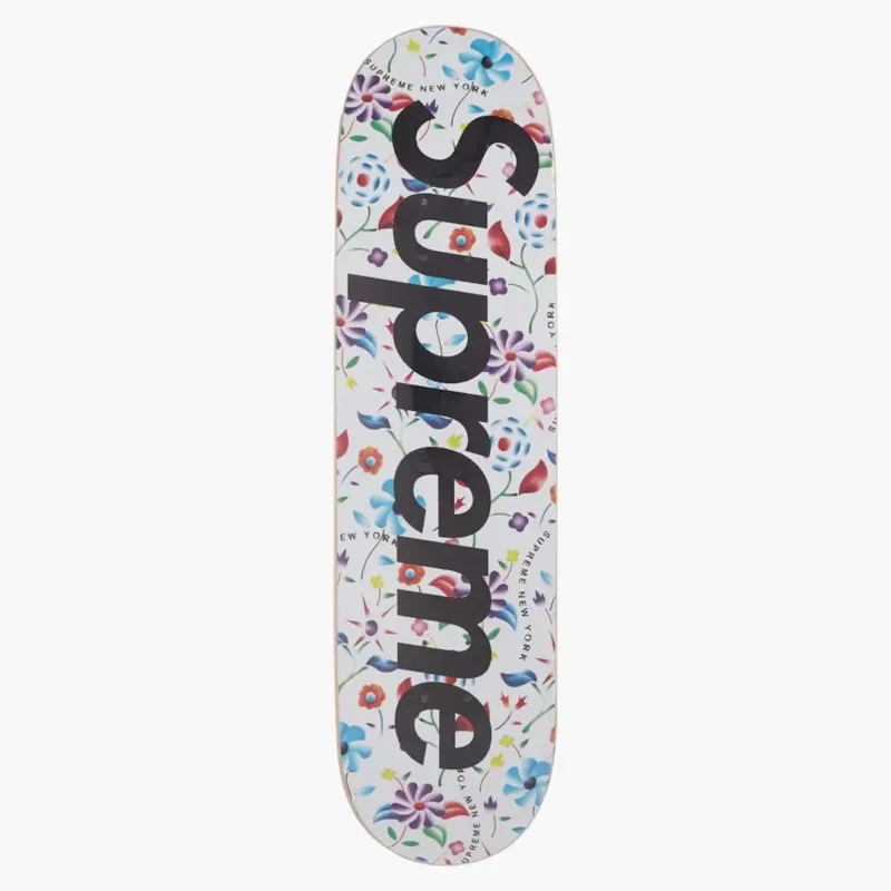 Supreme Airbrushed Floral Skateboard Deck White